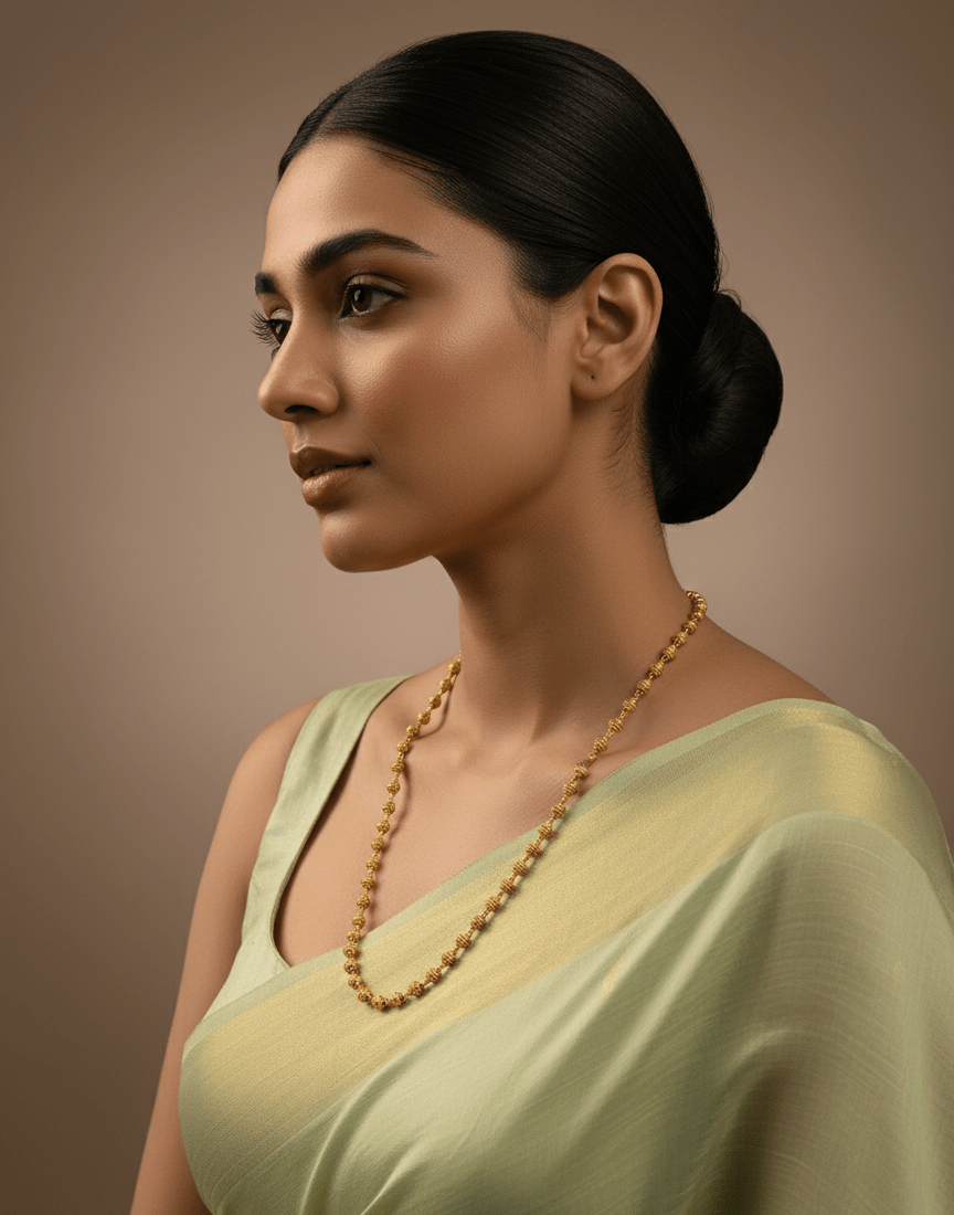 Traditional Gold-Plated Beaded Chain