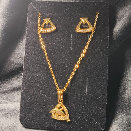 Gold-Plated Fish Motif Pendant & Earring Set