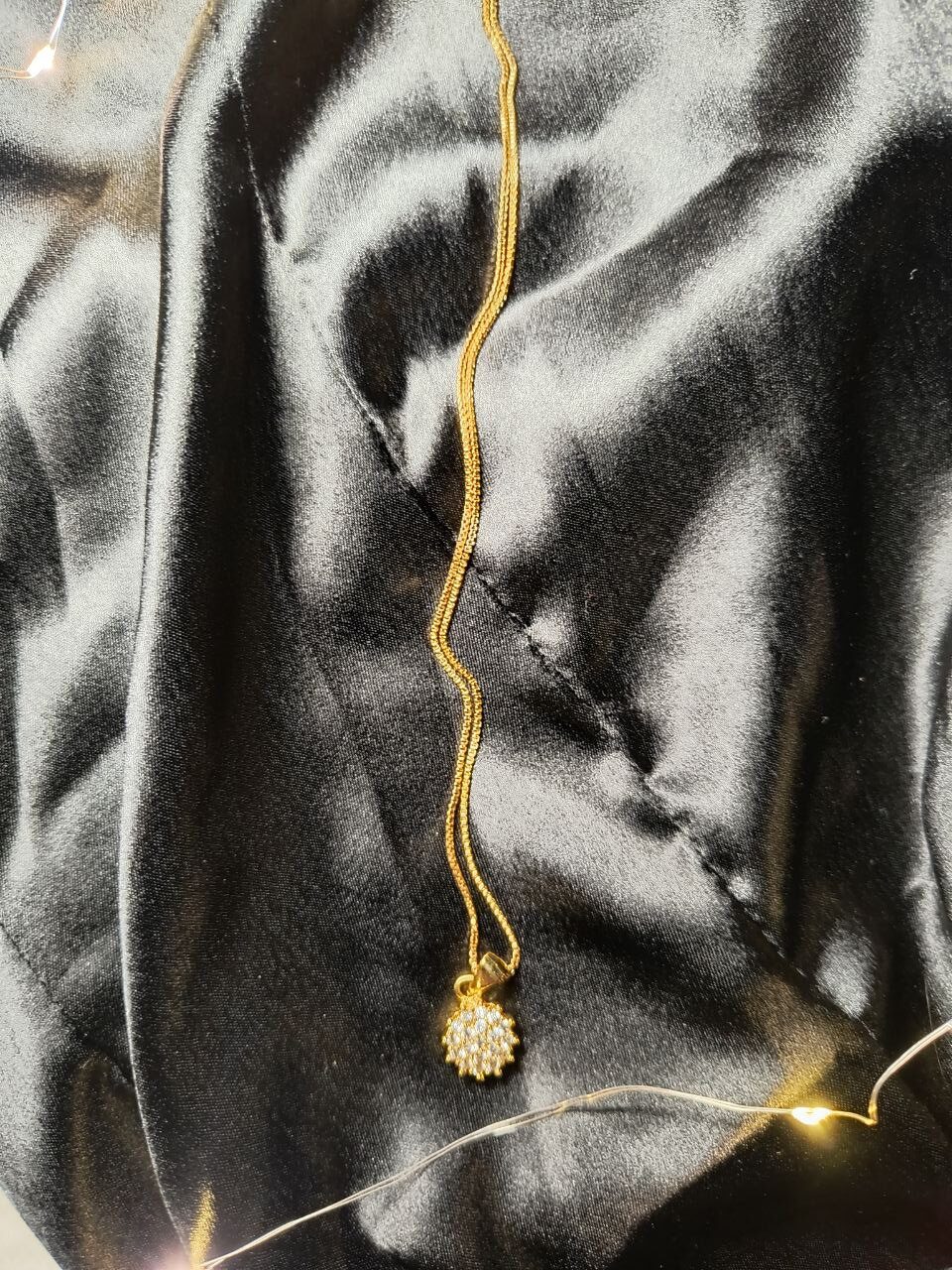 Sparkling Gold CZ Daisy Necklace