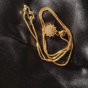 Sparkling Gold CZ Daisy Necklace