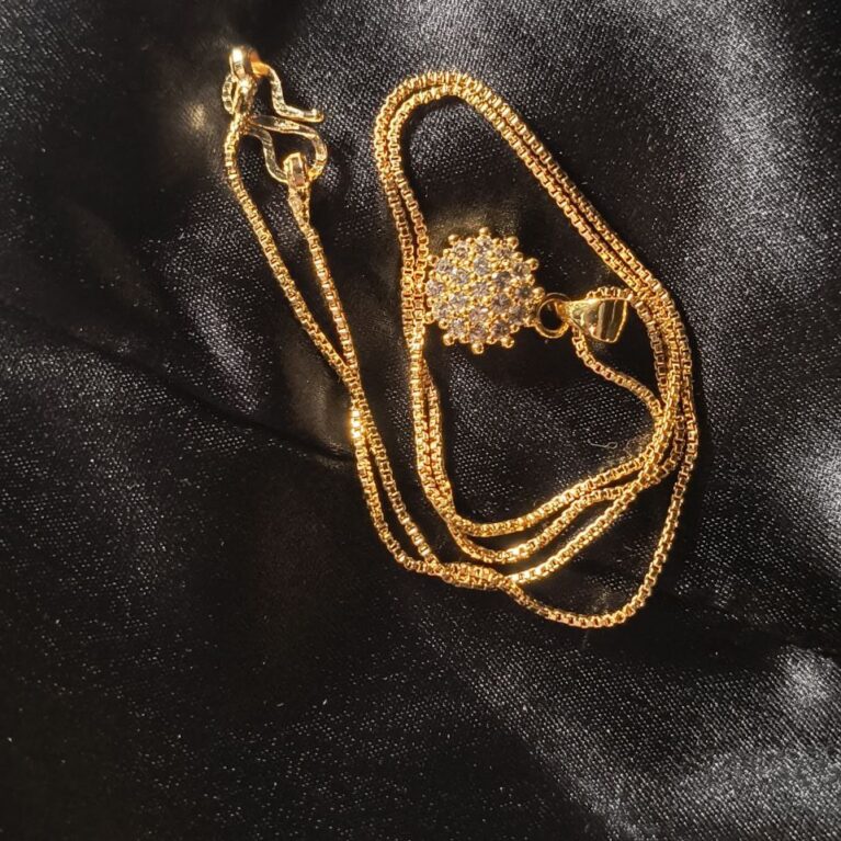 Sparkling Gold CZ Daisy Necklace
