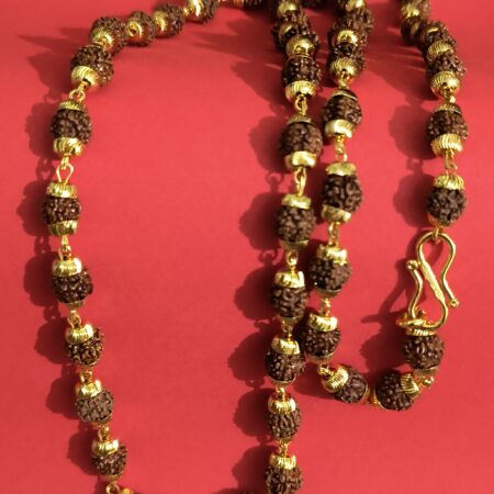 gold-plated rudraksha mala