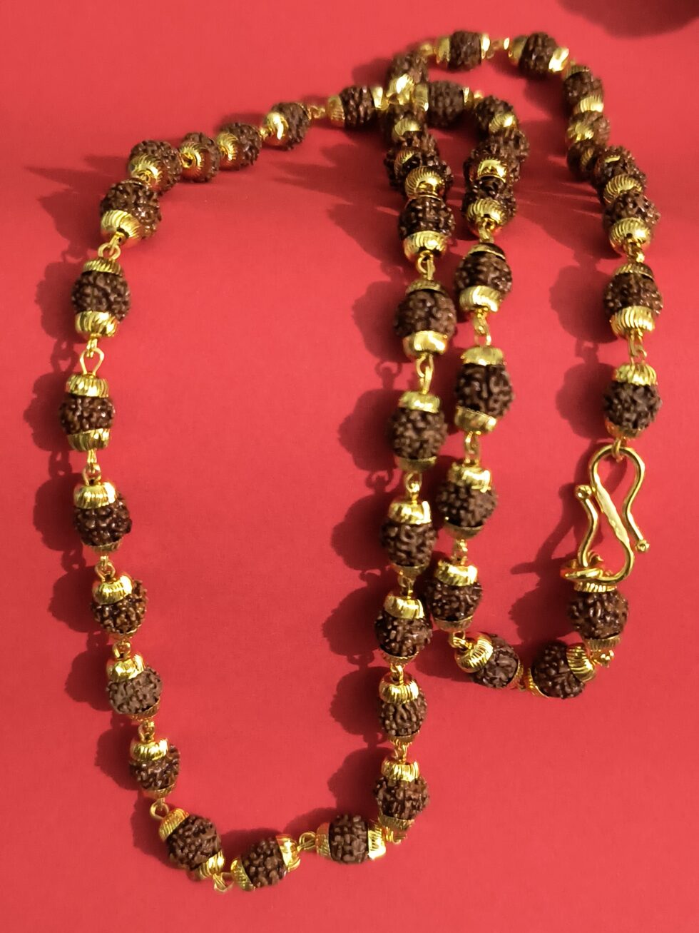 gold-plated rudraksha mala