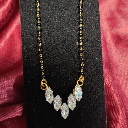 Double-Layer Mangalsutra with American Diamonds