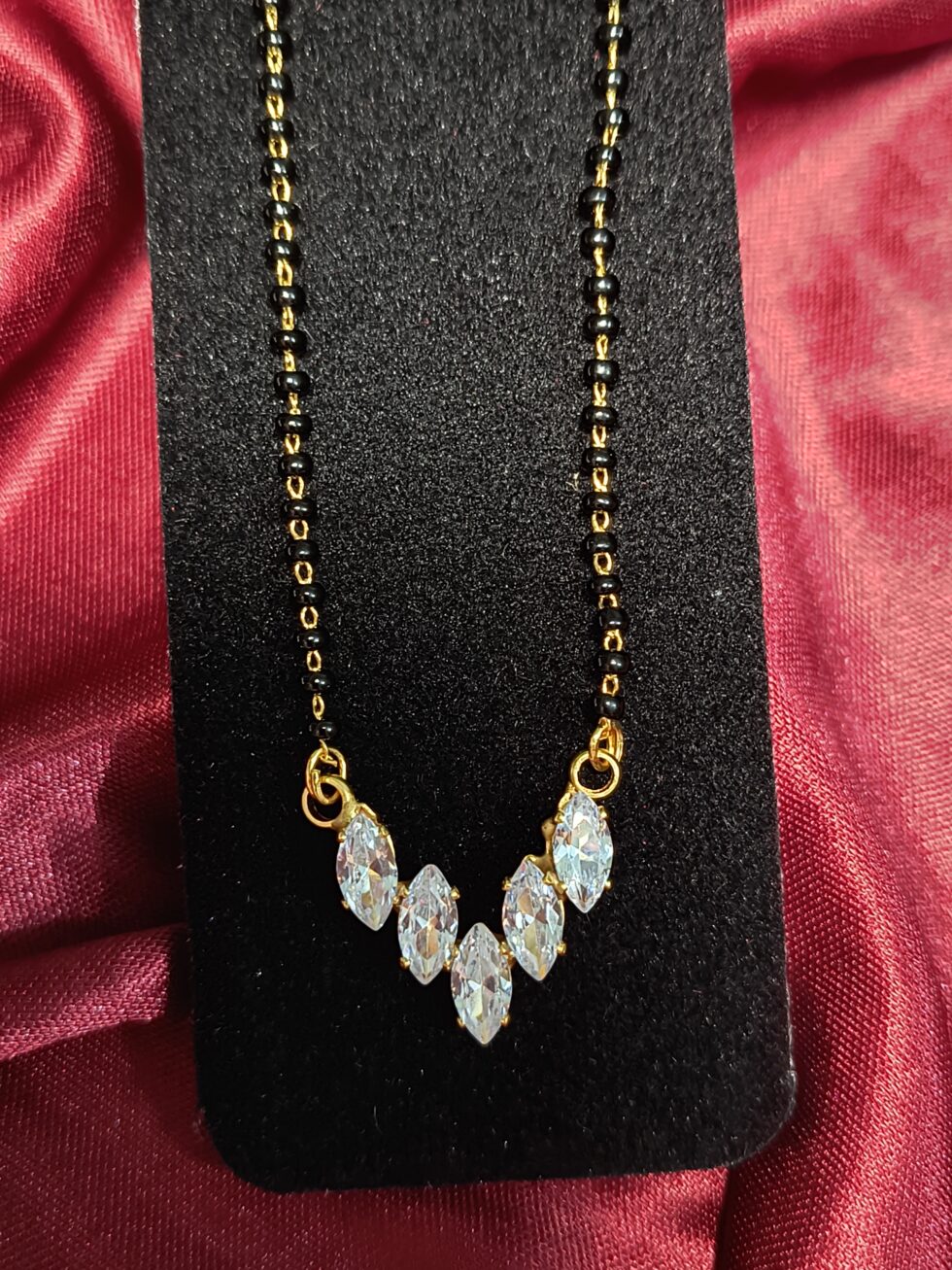 Double-Layer Mangalsutra with American Diamonds