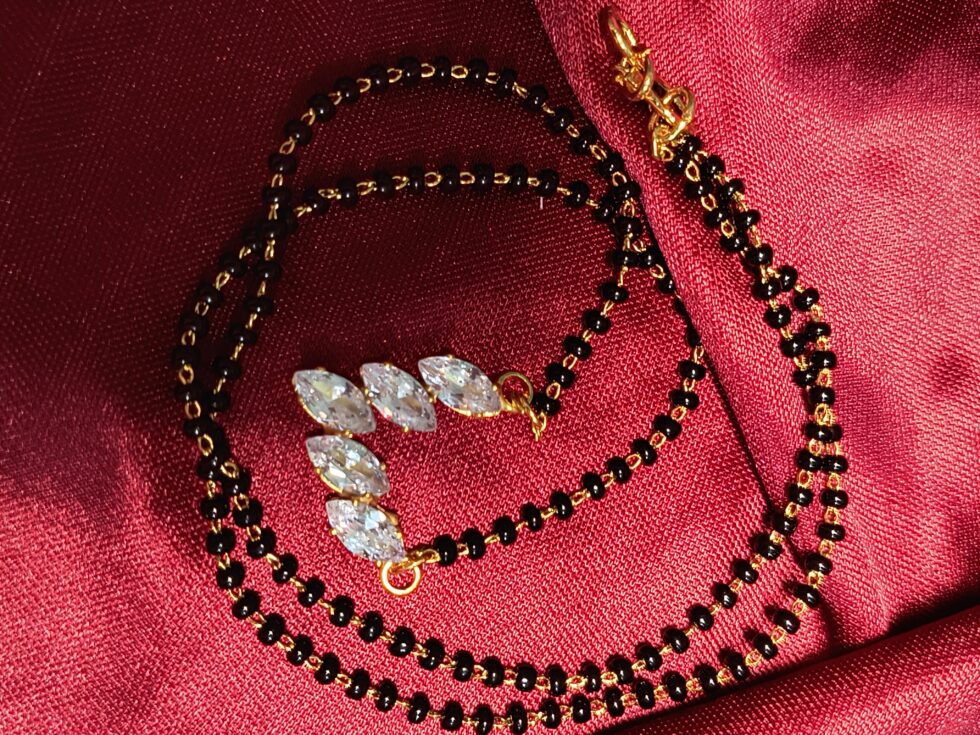 Double-Layer Mangalsutra with American Diamonds