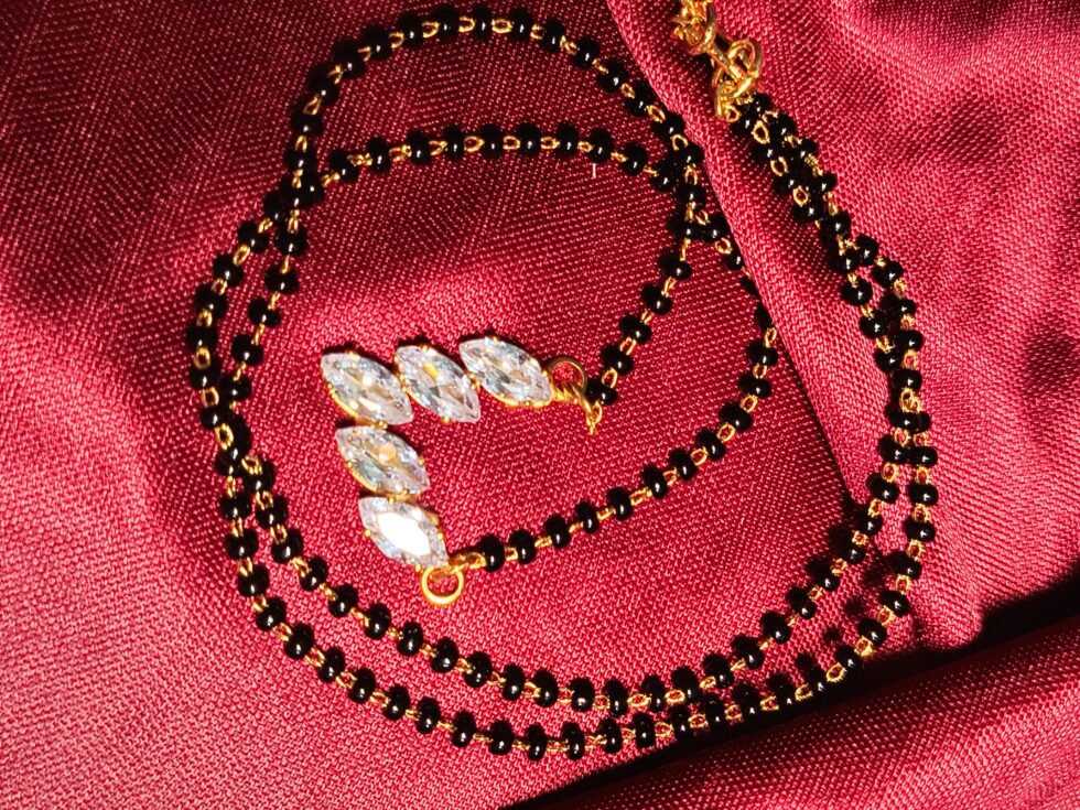 Double-Layer Mangalsutra with American Diamonds