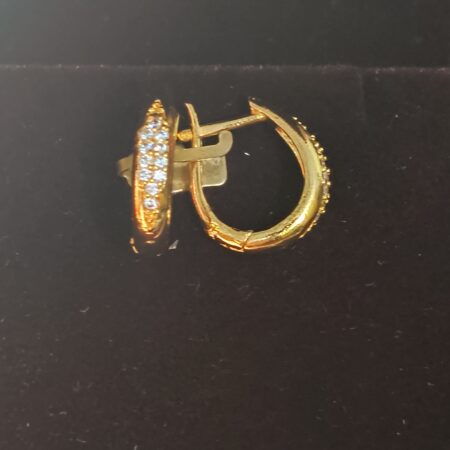 Gold-Plated American Diamond Earrings