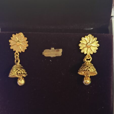 Gold-Plated Jhumka Stud Earrings