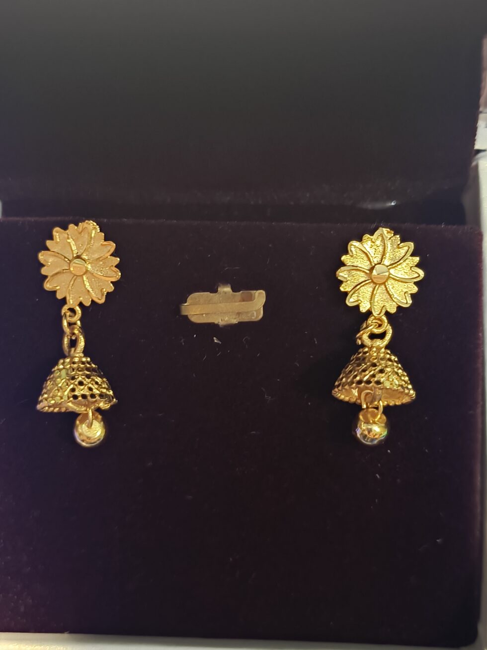 Gold-Plated Jhumka Stud Earrings