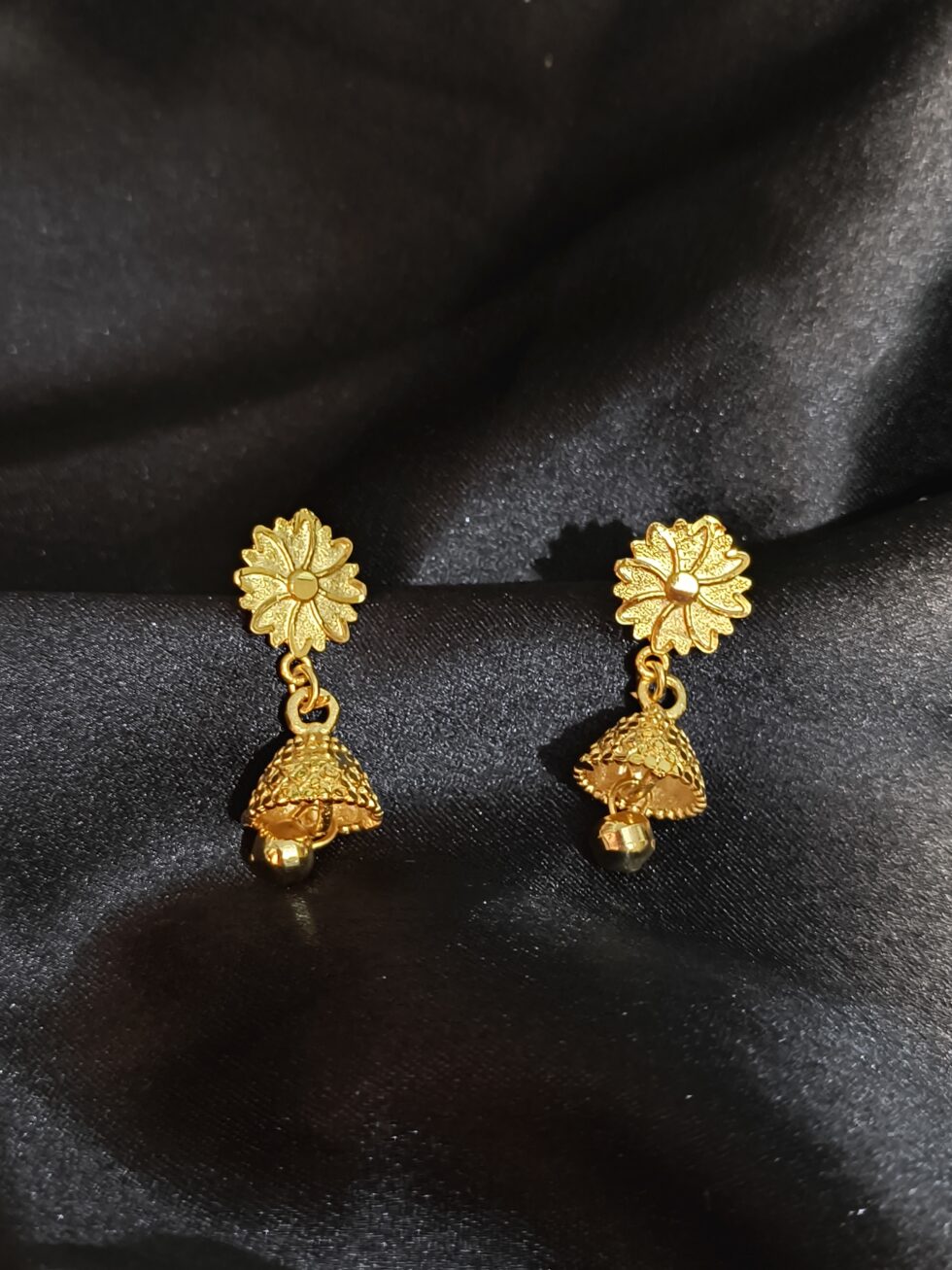 Gold-Plated Jhumka Stud Earrings