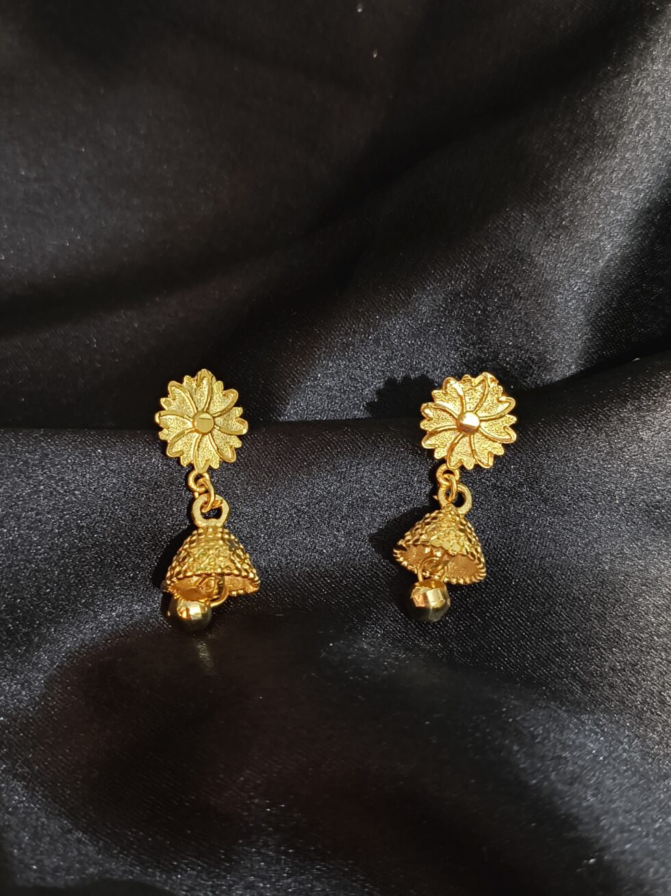Gold-Plated Jhumka Stud Earrings