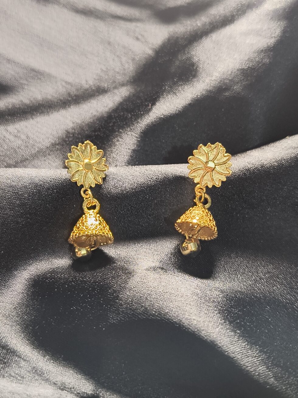 Gold-Plated Jhumka Stud Earrings