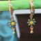 gold-plated floral drop earrings