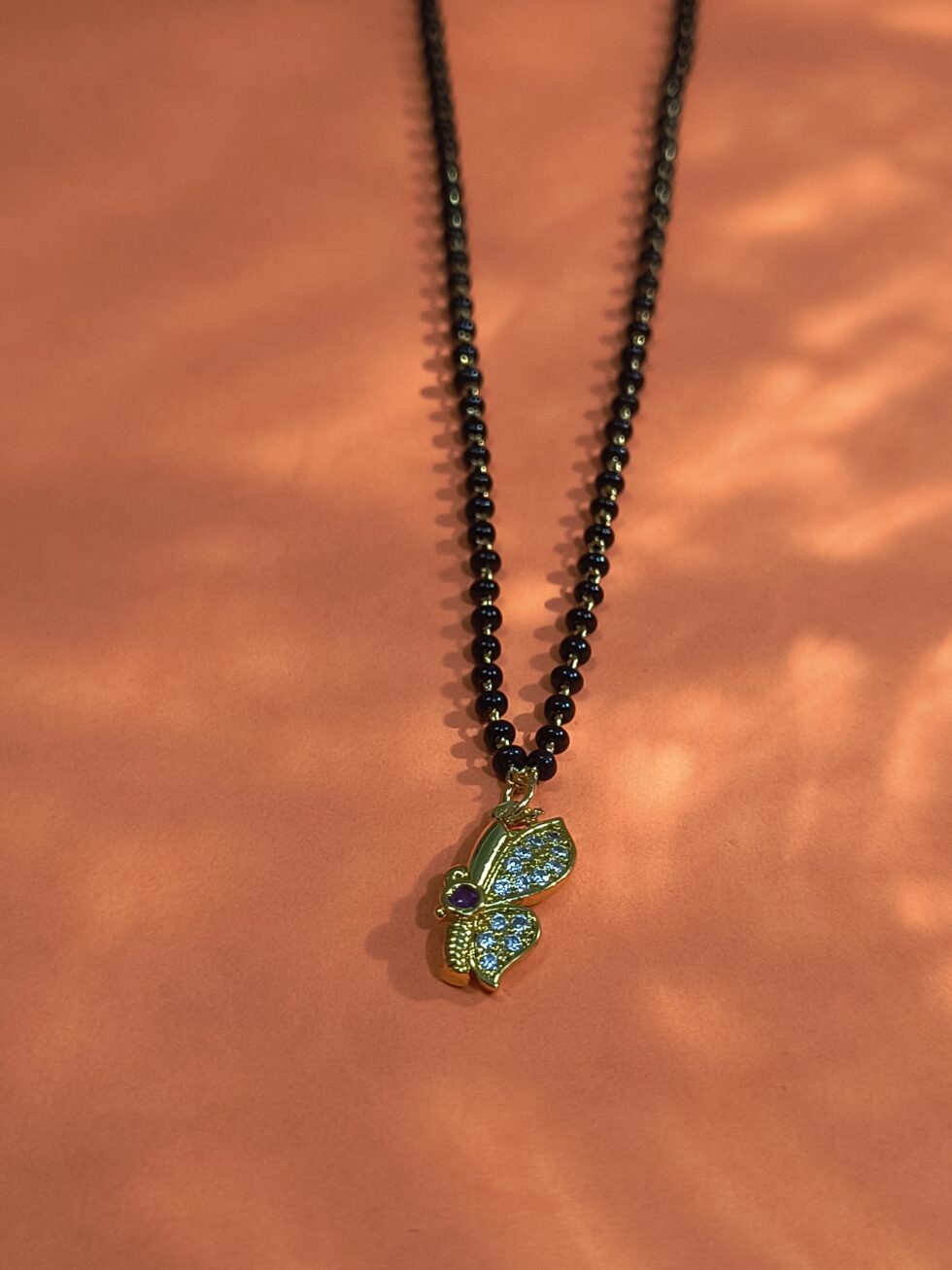 Butterfly Mangalsutra with American Diamonds