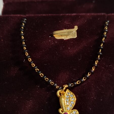 Graceful Butterfly Mangalsutra with American Diamonds Charm – A Symbol of Love and Elegance