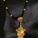 Lord Brahma gold and black beaded necklace