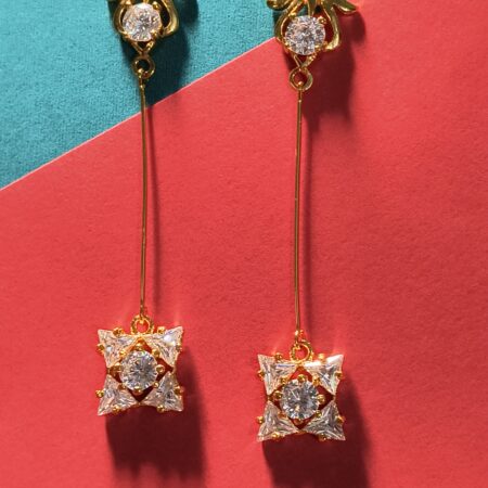 gold-plated dangle earrings