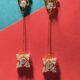 gold-plated dangle earrings