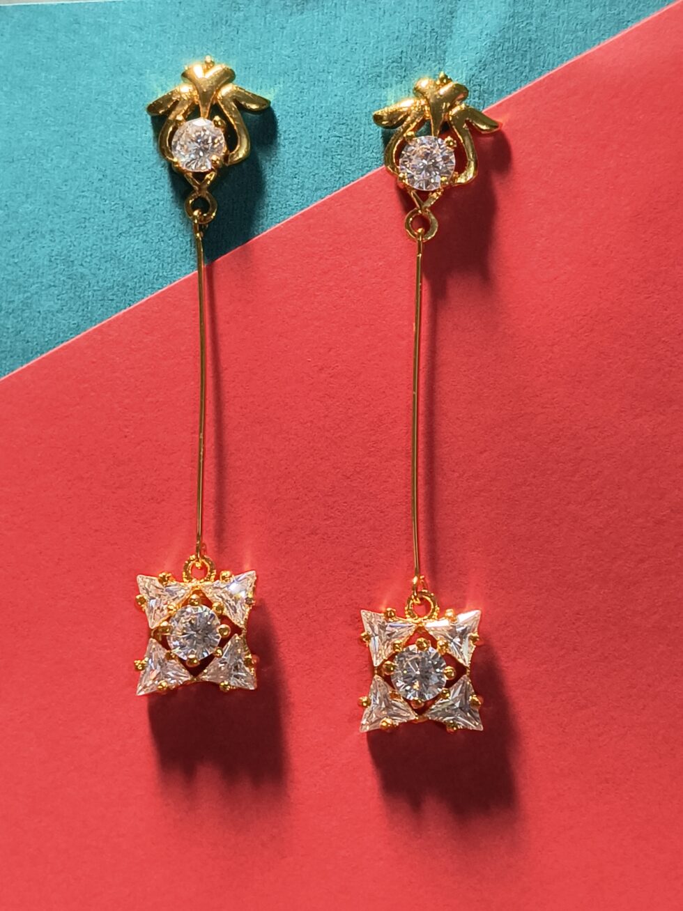 gold-plated dangle earrings