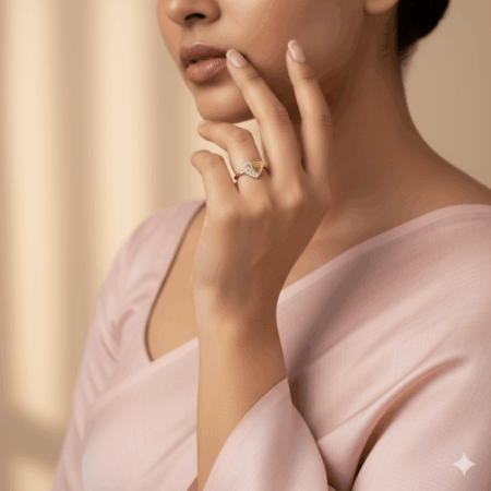 Gold-Plated Heart Ring with CZ Stones