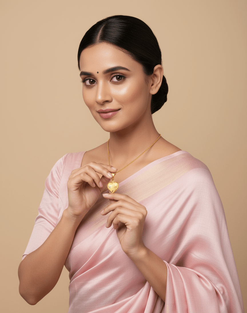 Gold-plated heart locket