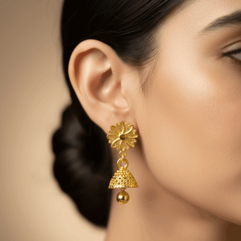 Gold-Plated Jhumka Earrings