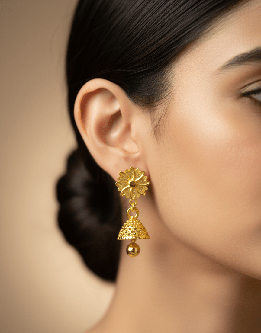 Gold-Plated Jhumka Earrings