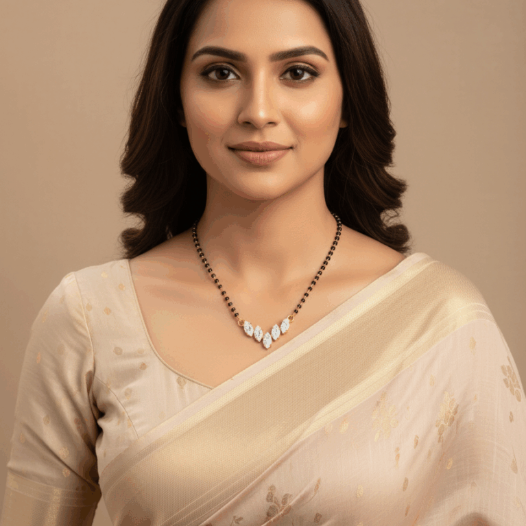 Double-Layer Mangalsutra with American Diamonds