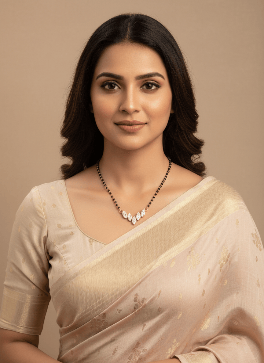 Double-Layer Mangalsutra with American Diamonds