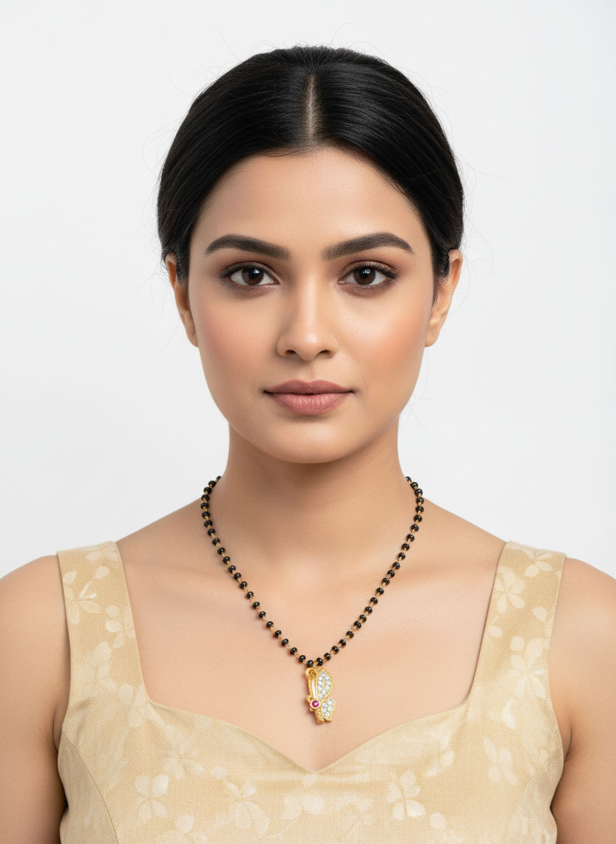 Butterfly Mangalsutra with American Diamonds