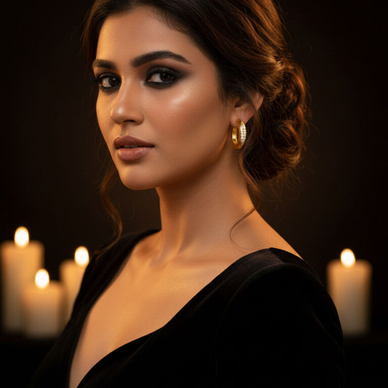 Gold-Plated American Diamond Earrings