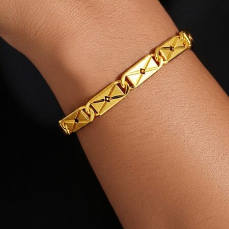 Gold-Plated Biscuit Bracelet