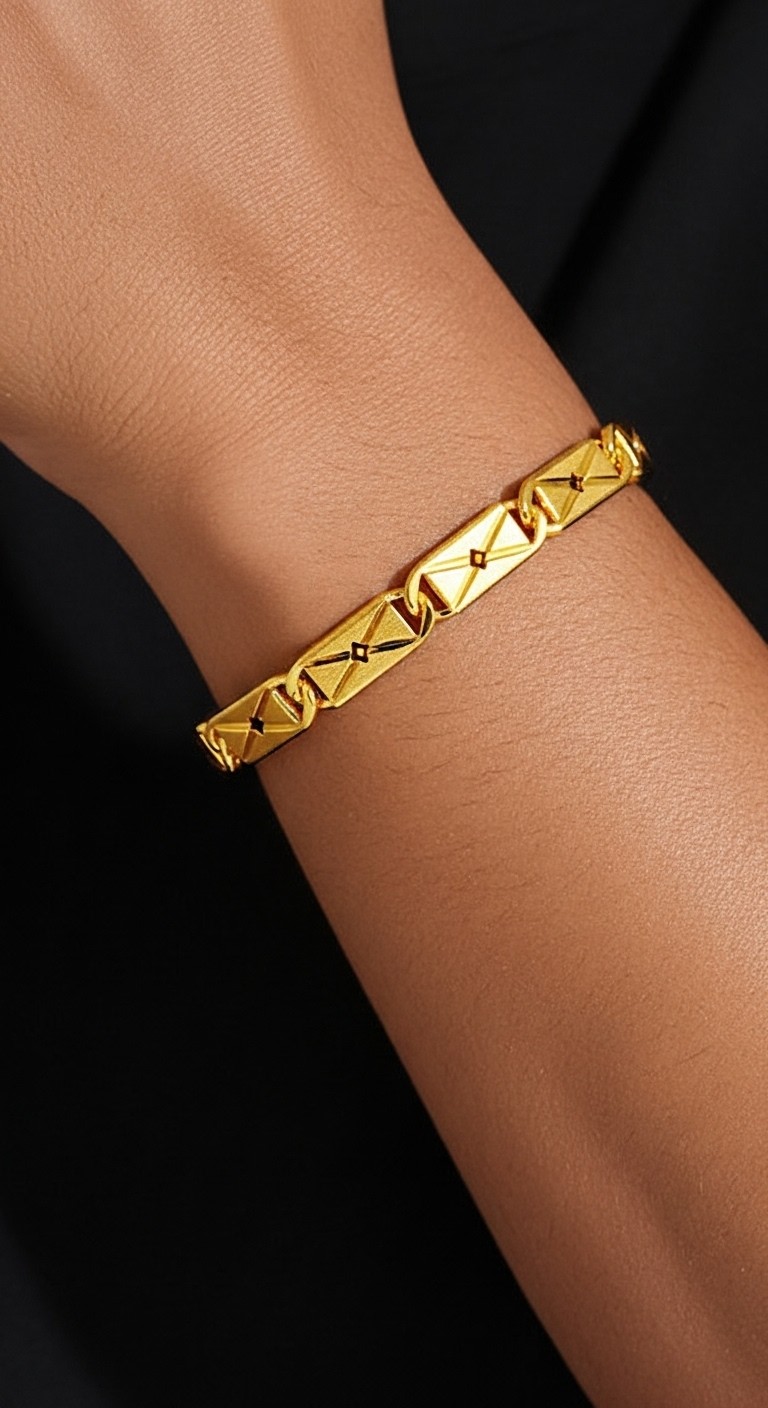 Gold-Plated Biscuit Bracelet