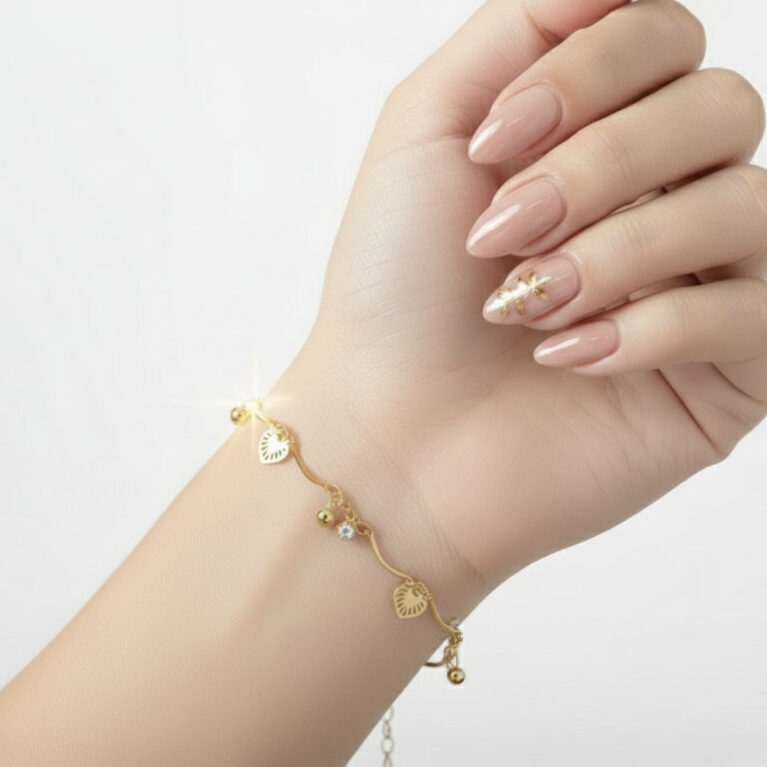 Women’s Gold-Plated Leaf Charm Bracelet