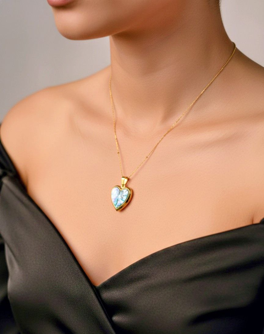 gold heart locket necklace