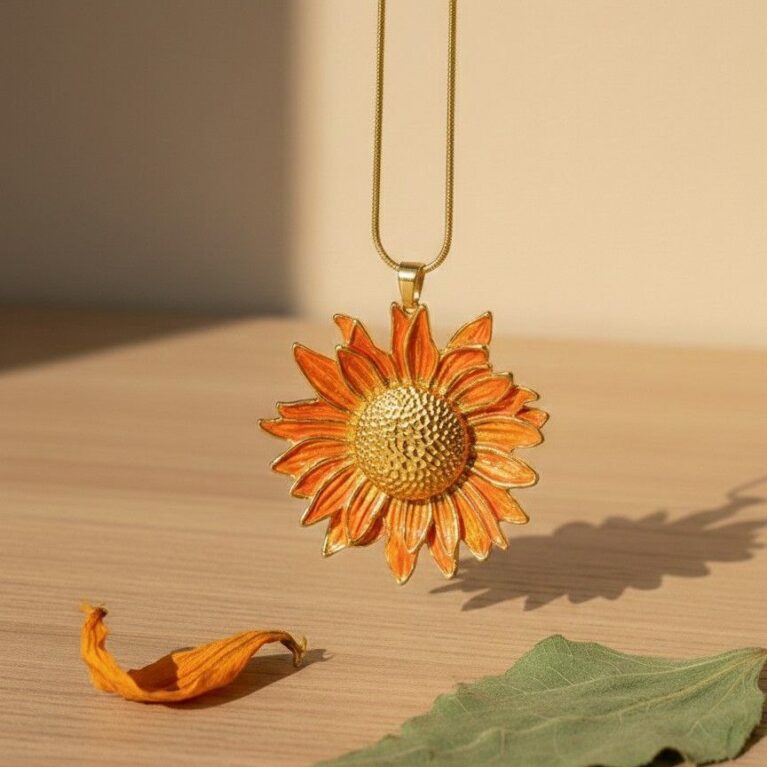 Sunflower Pendant Necklace